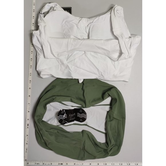 NWT ZAFUL Large Tankini High Waist White and Green bikini set - Picture 2 of 6